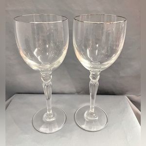 Set of 8 Waterford Crystal Carleton 11oz  wine glasses with Platinum Rim